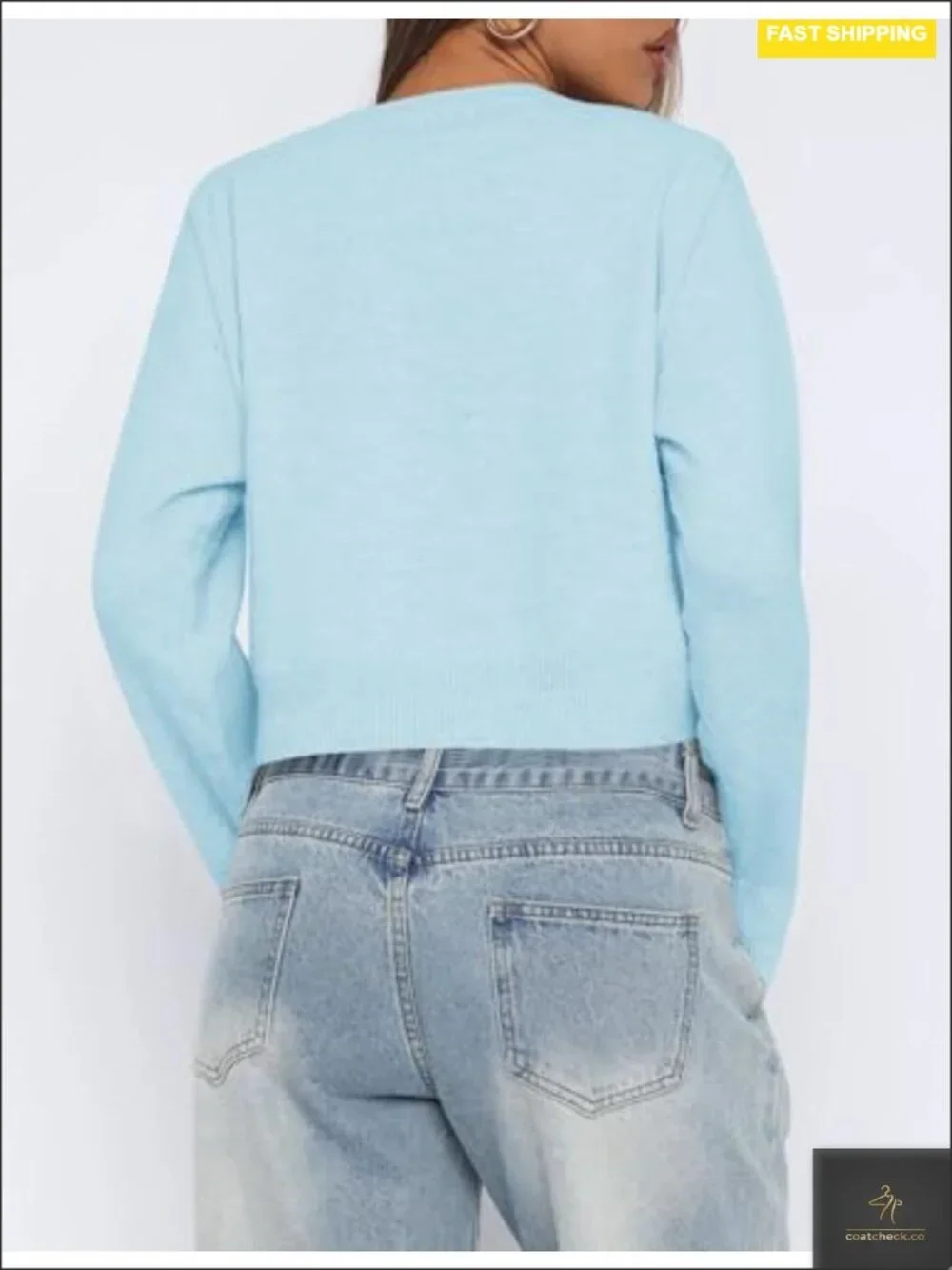 Womens Cropped Cardigan Sweater Lightweight Long Sleeve Button Up Knit Cardigan